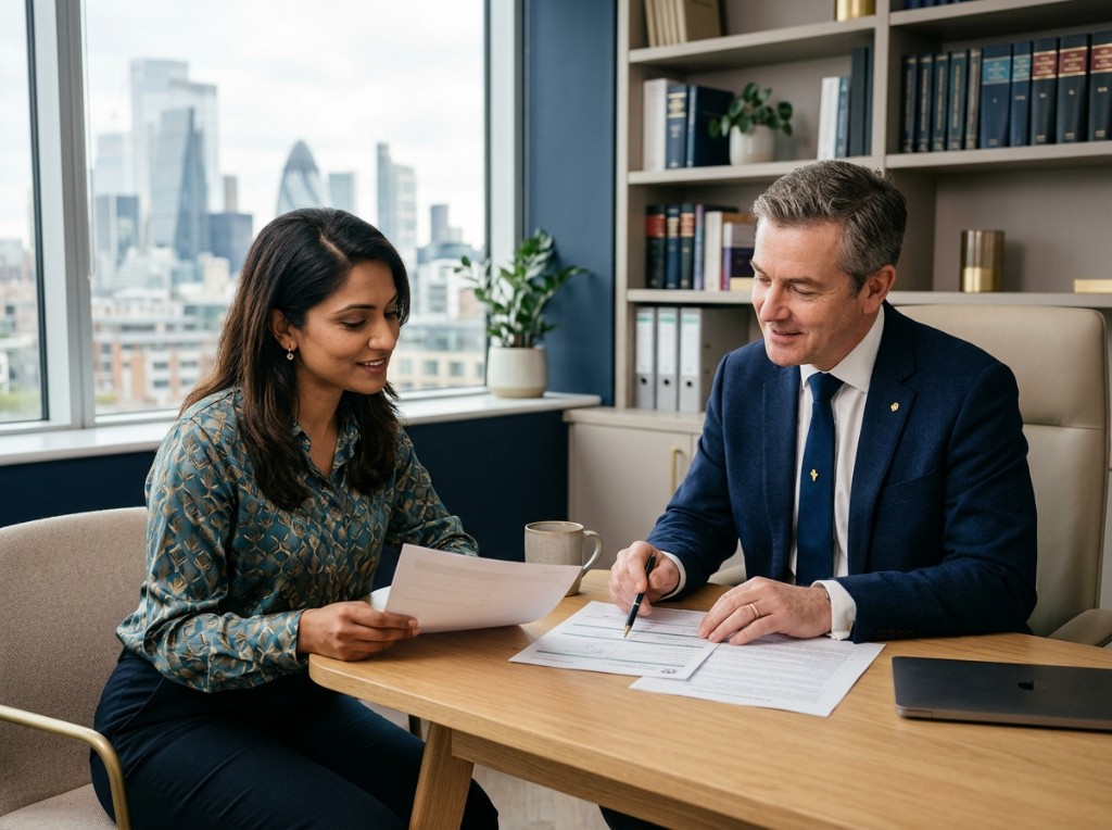 New Heights Immigration Services consultation — advisers reviewing documents together